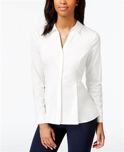 macy's white peplum tops